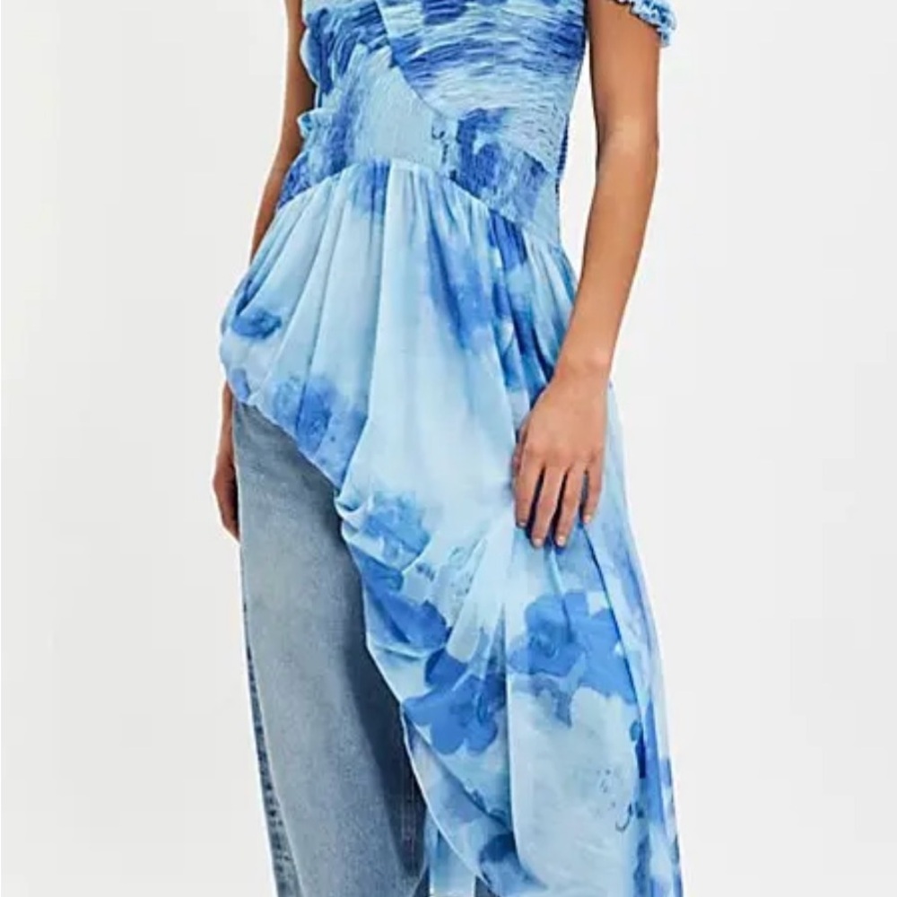 Free People Blue Patterned Midi Dress - Picture 2 of 7